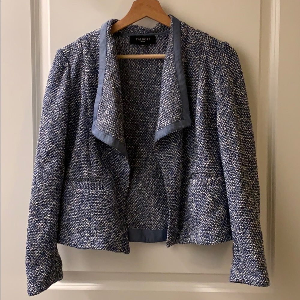 Talbots Blue Tweed Blazer